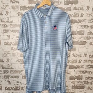 Peter Millar Summer Comfort Polo XL 44th US Senior Open Golf Newport Blue Stripe